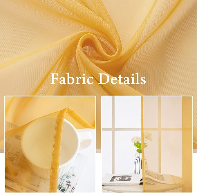 MIULEE 2 Panels Fall Sheer Curtains - Image 3