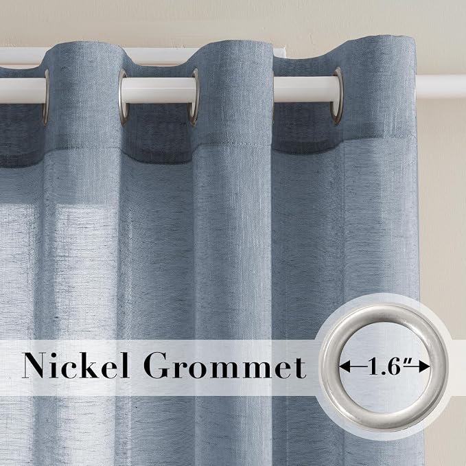 H.VERSAILTEX Linen Curtains 90 inches Long Linen Curtains/Natural Linen Blended - Image 2