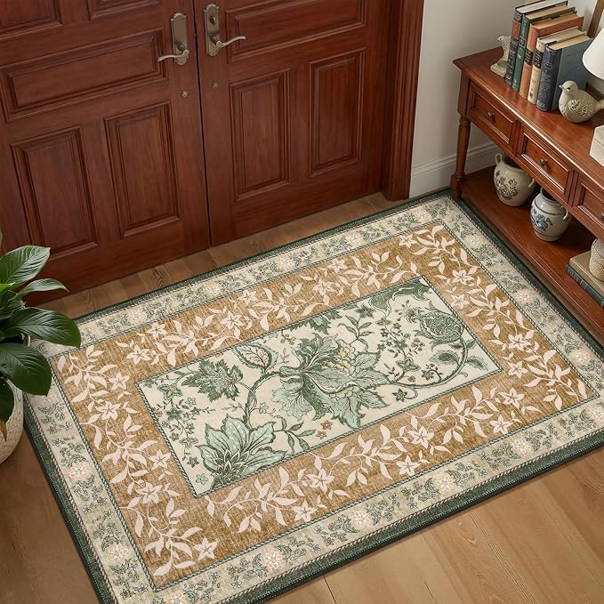 GarveeHome Terracotta Olive Sage Green 2x3 Door Mat Indoor Rugs by GarveeHome