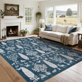 Washable Rugs 8x10 Area Rug for Living Room, Dining Room- Tree Blue | Ultra by Srugn