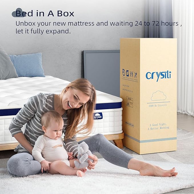 Queen Mattress 10 Inch - Hybrid Mattress Bed in a Box, Medium Firm Support, Pressure & Pain Relief for All Sleepers, CertiPUR-US Certified, Fiberglass-free, Reinforced Edge Support, Motion Isolation