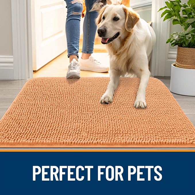 OLANLY Dog Door Mat for Muddy Paws 59x35, Super Absorbent Chenille Mud Mat | - Image 6