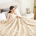 50x60 Inches Ultra-Soft Fuzzy Faux Fur Plush Throw Blanket by Serenhom