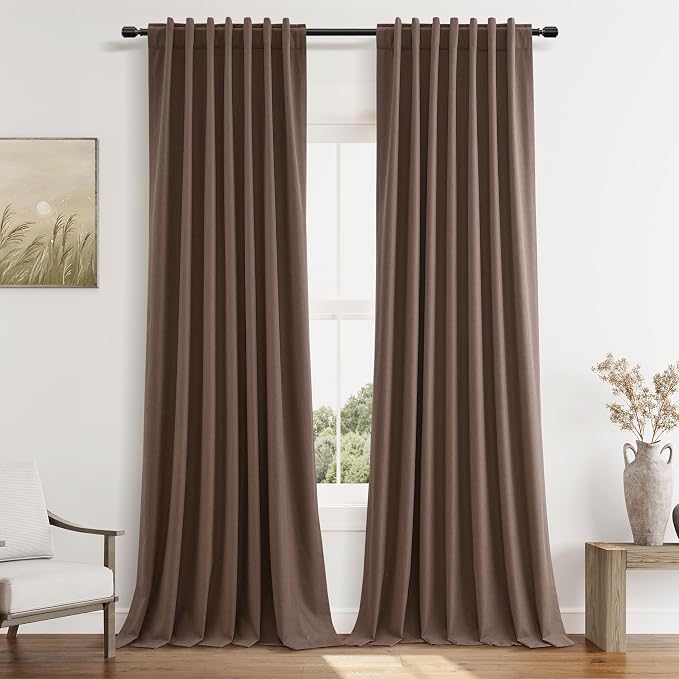 100% Blackout Curtains 96 Inch Length 2 Panels Set by Guken