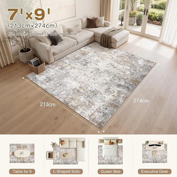 UERMEI 7x9 Area Rug Living Room Rugs - Image 3