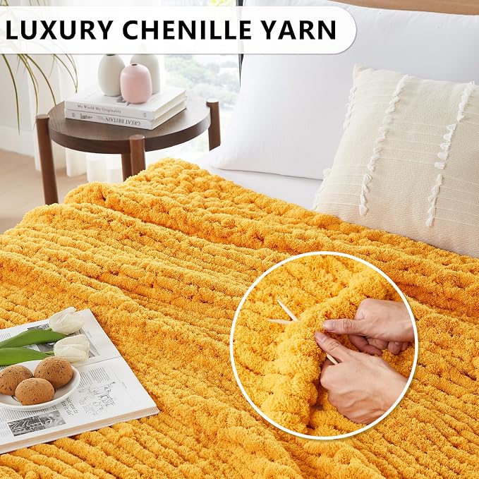 L'AGRATY Chunky Knit Throw Blanket - Image 4