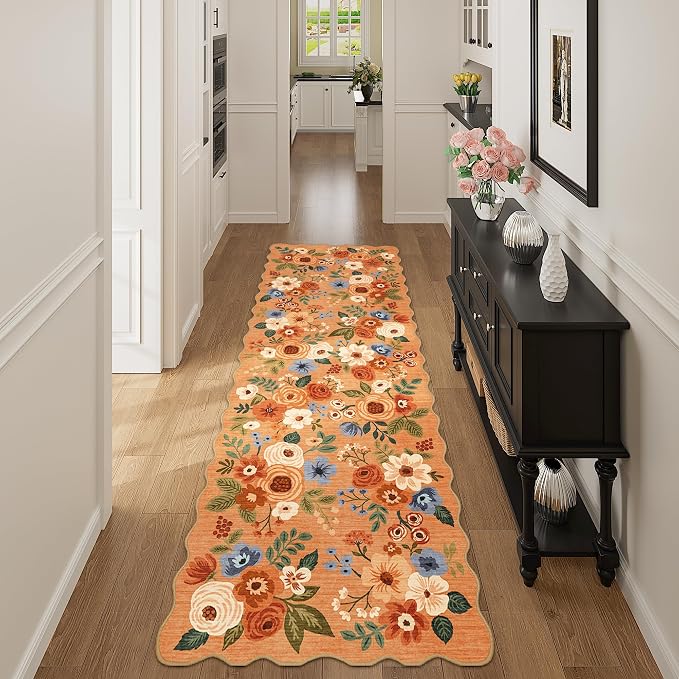 DUKINO 2x6 Runner Rug, Floral Washable Rug - Image 7