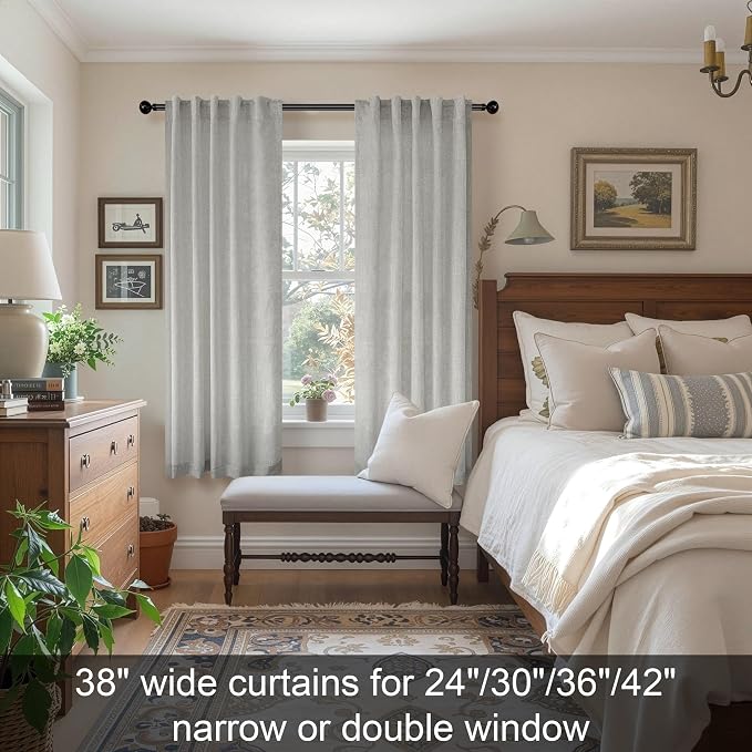 Light Grey Curtains 38 Inch Wide - Image 3