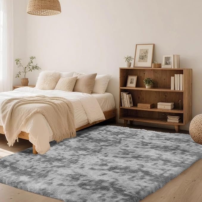 9x12 Area Rug Fluffy Shaggy Ultra Soft Faux Fur Non-Slip Machine Washable Carpet - Image 3