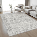 5x7 Area Rug Living Room: Modern Washable Soft Carpet Black Grey | by FXRHLP