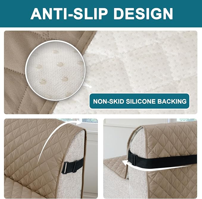 Turquoize 100% Waterproof Futon Cover Futon Slipcover Washable Armless Sofa Bed - Image 4
