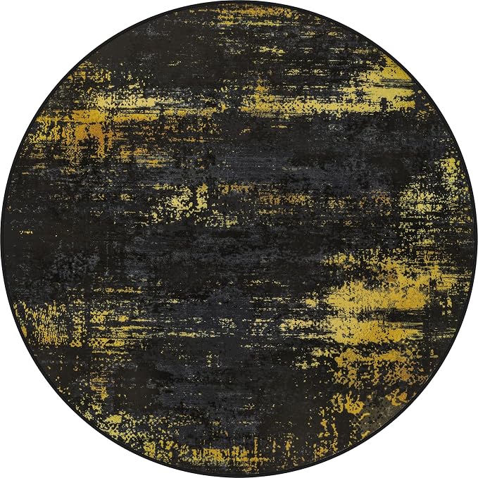 Round Area Rug Living Room: 8 ft Modern Washable Indoor Carpet | by FXRHLP