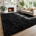 Amdrebio Black Shag Kids Area Rug 5x8 by Amdrebio