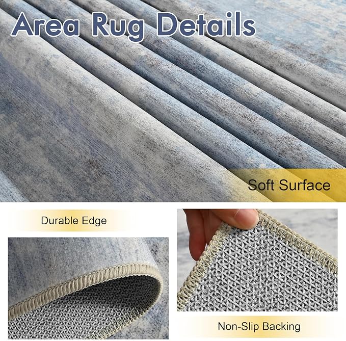8x10 Ft Large Area Rugs for Living Room, Soft Non-Slip Washable Rugs Modern - Image 5