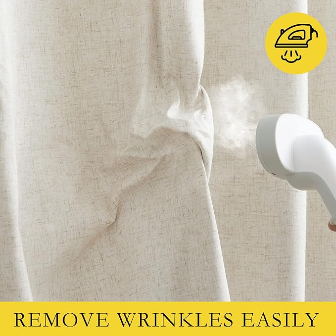 NICETOWN Natural 100% Blackout Short Curtains 63 inches Lenghth Burg - Image 7