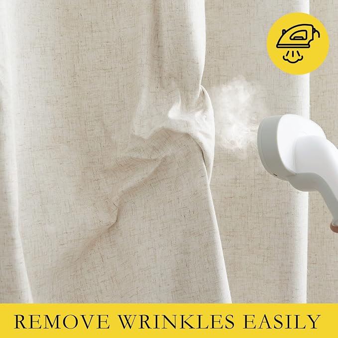 NICETOWN Full Blackout Natural Linen Cold Reducing Curtains 102" Length - Image 7