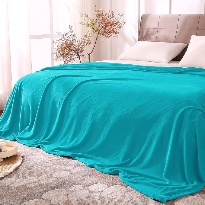 BEDELITE Fleece Blanket Soft Plush King Size Bed Blanket Peacock 108"x90" | by BEDELITE