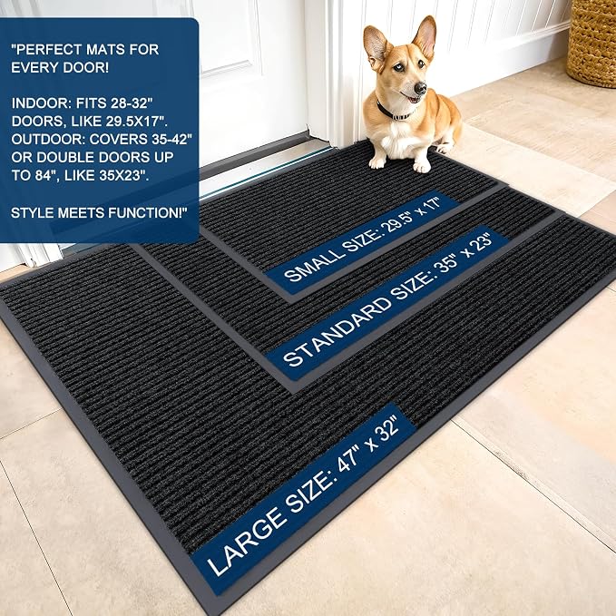 OLANLY Front Door Mat 29.5x17, Waterproof Heavy-Duty Indoor Outdoor Doormat | - Image 2