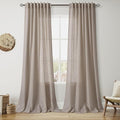 Modern Farmhouse Linen Curtains 96 Inches Long by Nanspring