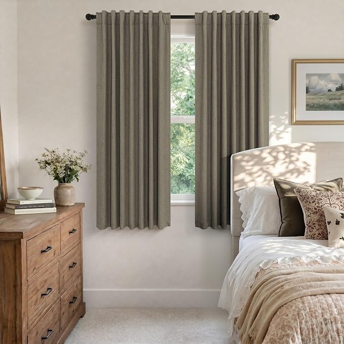 Living Room Darkening Curtains 63 Inches Long Small Bay Window Blackout - Image 3