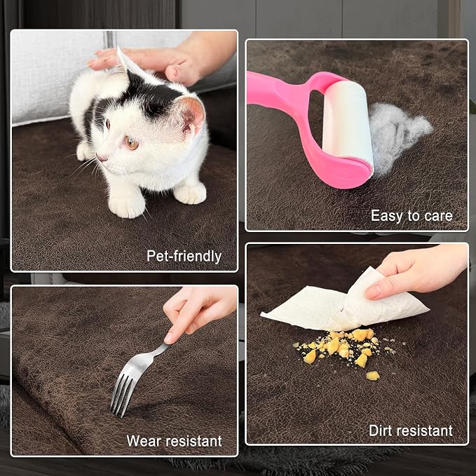 ANARACHON Leather Look Couch Cushion Covers Sofa Seat Slipcovers Sets Couches - Image 5