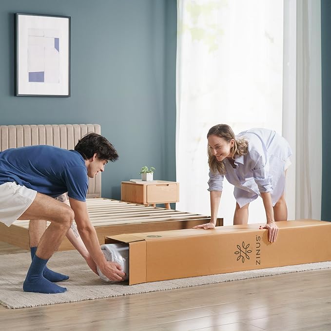 ZINUS 6 Inch Green Tea Cooling Memory Foam Mattress [New Version], Queen, Fiberglass Free, Medium Firmness, Cooling Gel Foam, Certified Safe Foams & Fabric, Mattress in A Box