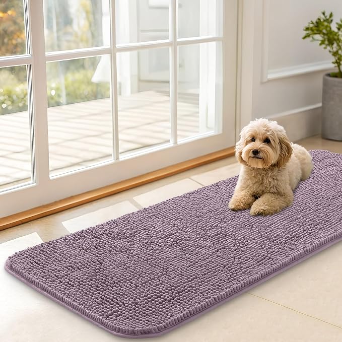 OLANLY Dog Door Mat for Muddy Paws 47x17, Super Absorbent Chenille Mud Mat | by OLANLY