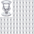 Foaincore 78 Pack Glass Candlestick Holders Bulk 2.5 Inch Taper Candle Holders Small Ritual Candle Stand Table Centerpieces for Wedding Christmas Valentine's Festival Party Dining Decorations (Clear)