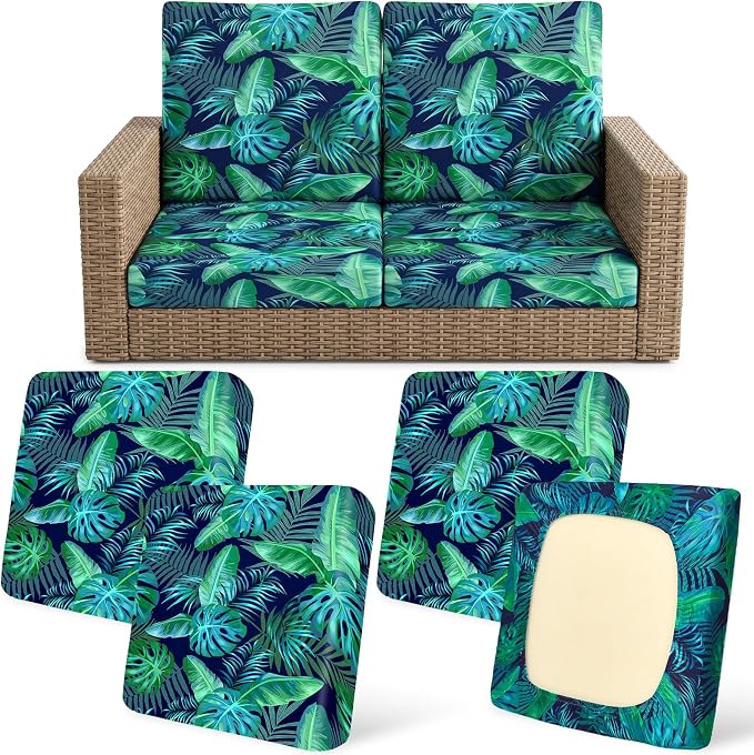 4Pcs Patio Cushion Covers Stretch Outdoor Furniture Protector Slipcovers | by pickyNproud