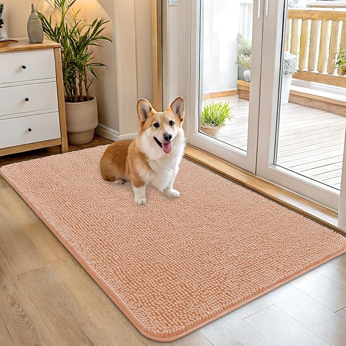 OLANLY Dog Door Mat for Muddy Paws 45x27, Super Absorbent Chenille Mud Mat | by OLANLY