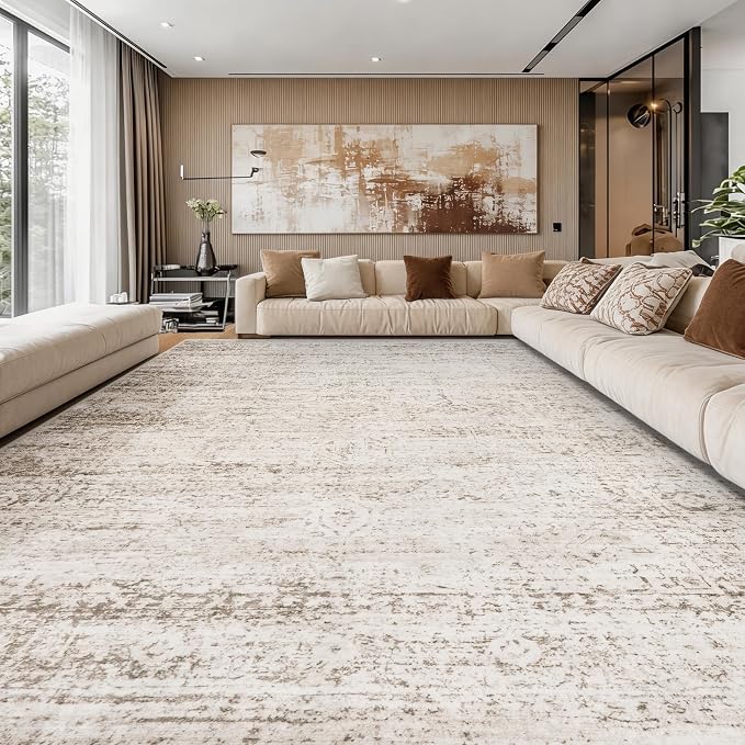 Aelenmu 10x14 Area Rugs for Living Room Dining Room Washable Beige Ivory | Soft - Image 9