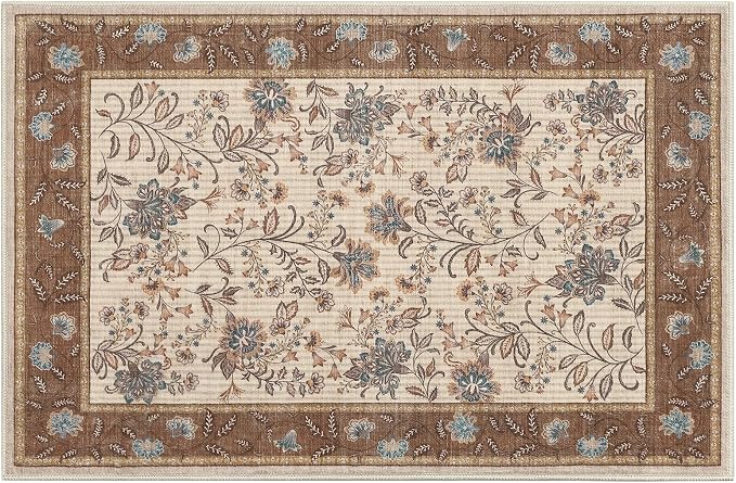 GarveeHome Small Brown Entryway Rug 2x3 Washable Front Door Rug Doormat | Low - Image 8
