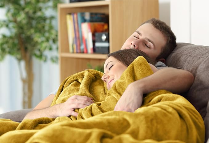 Utopia Bedding Ultra Soft Fleece Bed Blanket Twin Size Gold | Microfiber Plush - Image 6
