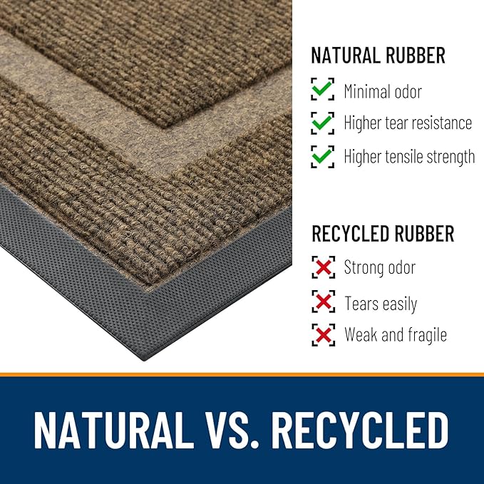 OLANLY Front Door Mat Outside 71x47, All-Season Heavy-Duty Rubber Doormat | - Image 4