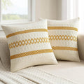 MIULEE Set of 2 Mustard Yellow Boho Decorative Pillow Covers 18x18 Inch | Fall by MIULEE