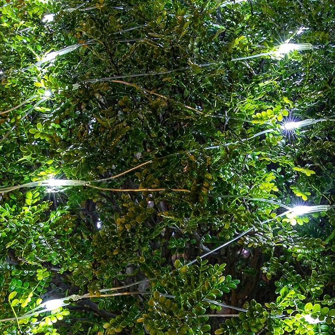 AWQ 360 LED 13.1ft x 6.6ft String Lights Net Mesh Lights Christmas Net Lights 8 Modes for Christmas Wedding Party Home Garden Lawn Bushes Bedroom Indoor Outdoor Decor (White)