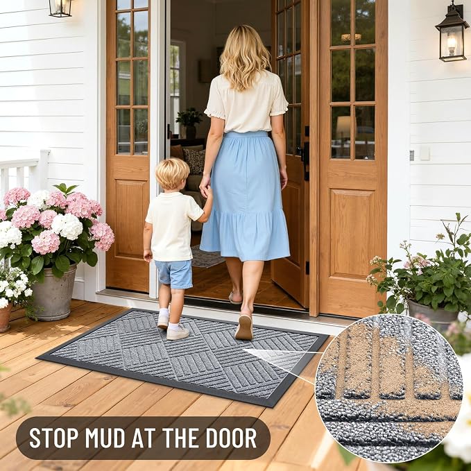 OLANLY Front Door Mat Outside Entrance 47x32, Waterproof Heavy-Duty Doormat | - Image 7