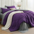 Bedsure California King Comforter Set - 7 Pieces Reversible Purple Bedding, California King Size Bed Set for All Seasons, Bed in a Bag with Down Alternative Comforter, Sheets, Pillowcases & Shams
