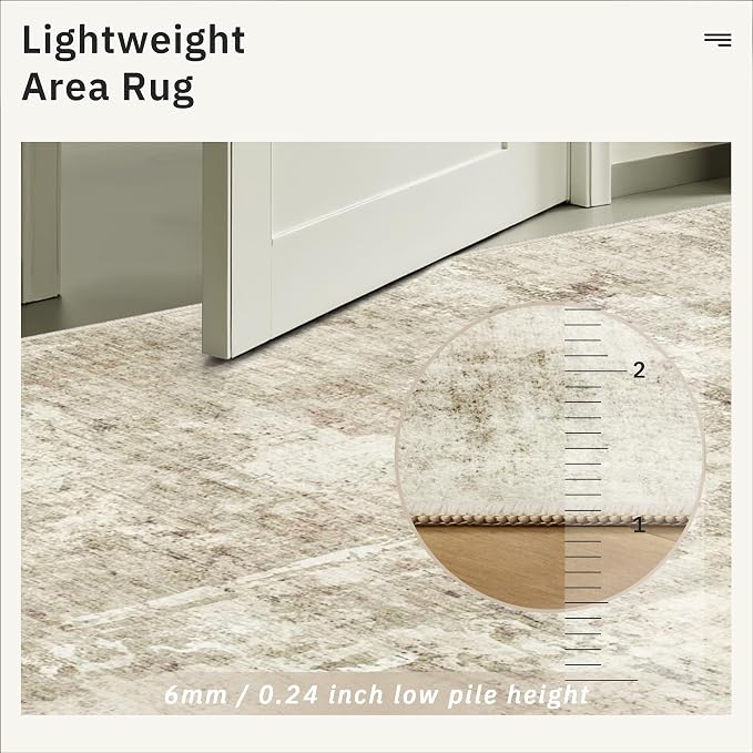 Soalmost Abstract Runner Rug 2x10 Hallway Kitchen Runners Beige/Gray | Vintage - Image 7