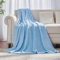 Light Blue Fleece Plush Throw Blanket 50"x60"for Couch Fuzzy Cozy Flannel | by JIAHANNHA