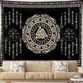OSUNBD Nordic Viking Tapestry Wall Hanging - Large 108x90 inches Soft Flannel with Valknut, Celtic Runes & Norse Mythology Scandinavian for Bedroom, Living Room Decor