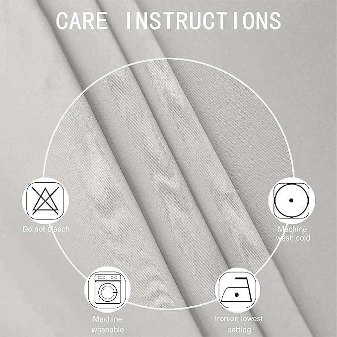 Blackout Curtains 52 x 84 inch/Light Grey Curtains Set of 2 Panels/Thermal - Image 4