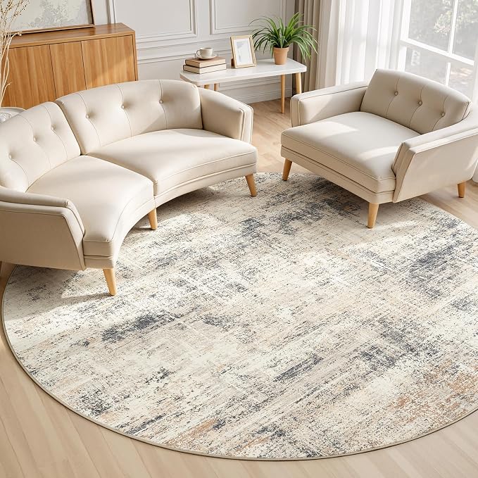 8ft Area Rug for Living Room, Abstract Washable Non-Slip Large Rugs, Dining Room by Lofus