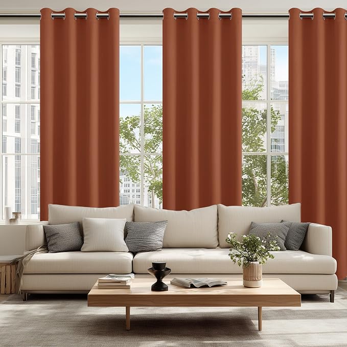 Fall Blackout Curtains for Bedroom, 52 x 84 Inches Long Burnt Ochre | Thermal - Image 6