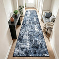 Rugflix 3x12 Runner Rug for Hallway, Washable Navy Blue Long Runners | Machine by RugflixAreaRugs