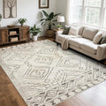 8x10 Washable Area Rugs for Living Room, Dining Room- Morocco Beige | Boho by Srugn