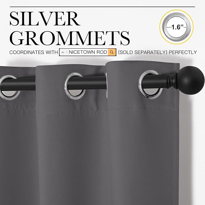 NICETOWN Thermal Insulated Grommet Blackout Curtains - Image 2
