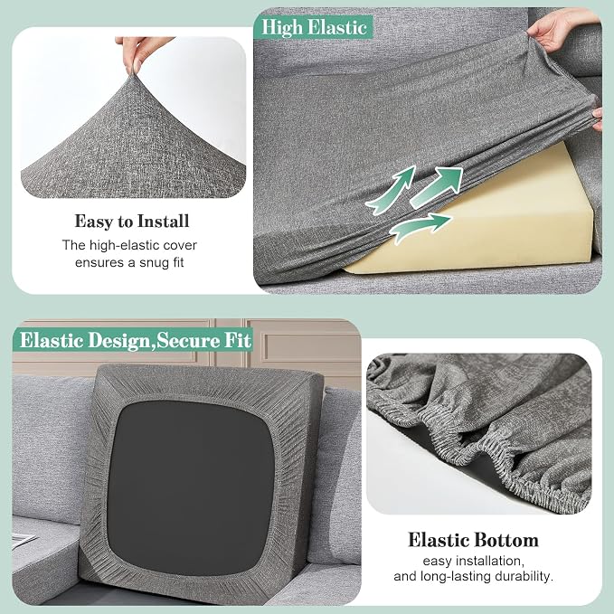 4Pcs Patio Cushion Covers Stretch Outdoor Furniture Protector Slipcovers | - Image 5