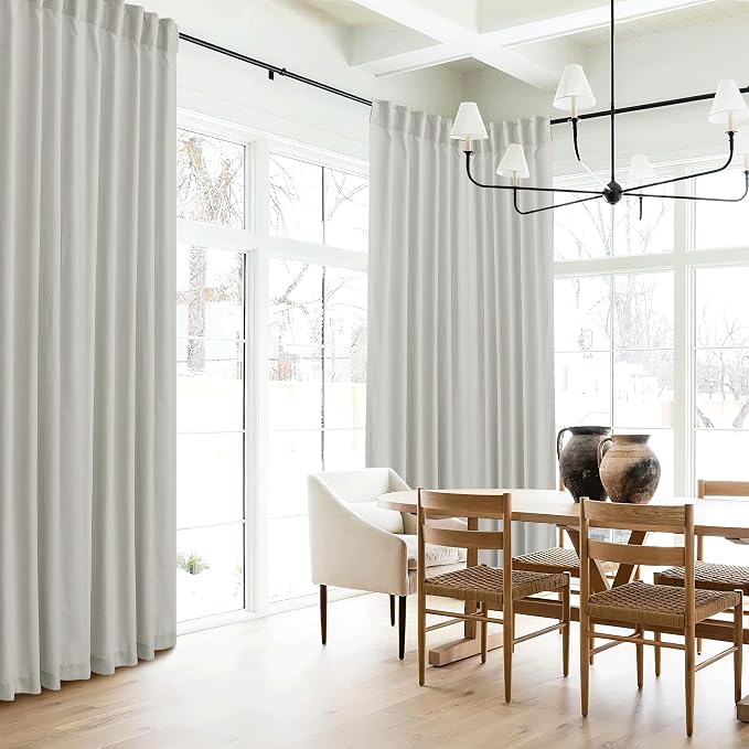 RYB HOME Sheer Curtains 108 inches, Extra Long Floor to Ceiling Curtains | - Image 4