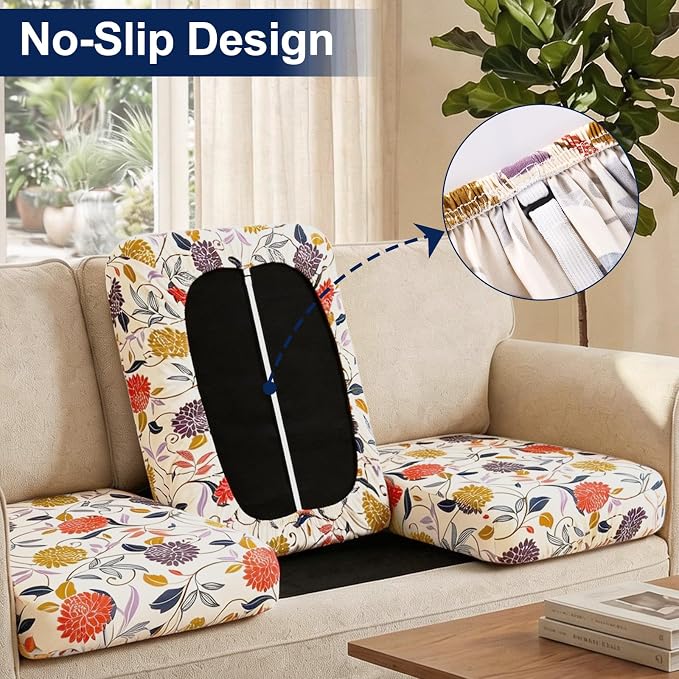 Smiry Waterproof Patio Cushion Covers, Stretch Outdoor Furniture Covers | Couch - Image 4